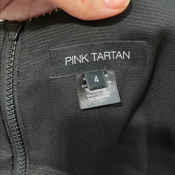 Pink Tartan herringbone pencil dress size 4 wool never worn - Picture 11 of 14